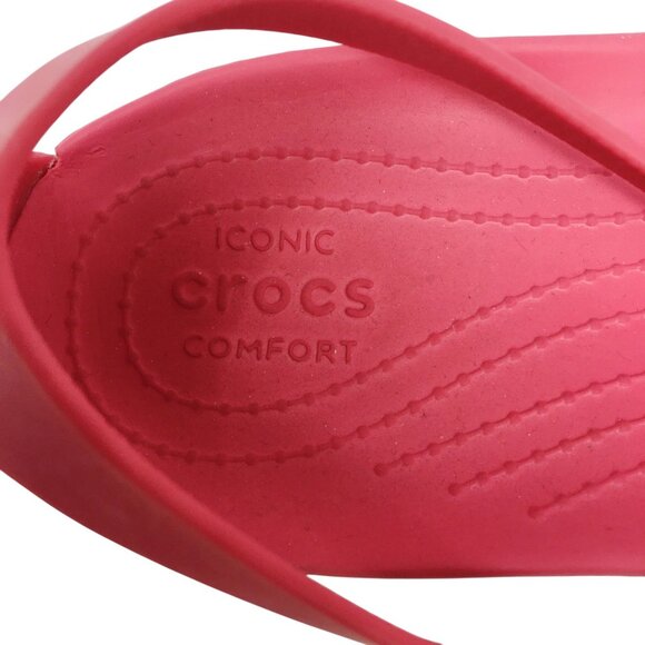 Crocs Serena T Strap Slingback Watermelon Pink Sandals Size 9 - Picture 10 of 16